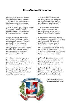 HIMNO NACIONAL DOMINICANO Letra: Emilio Prud`Homme