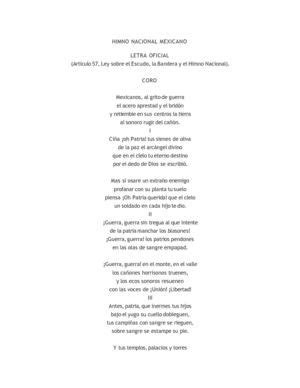 Himno nacional mexicano escrito, hd 1080p, 4k foto