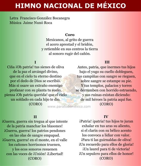 Himno Nacional Mexicano – Historia y Letra Completa del ...