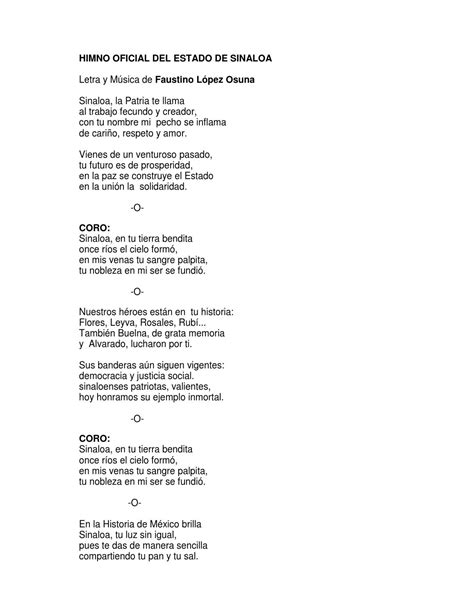 Himno oficial del estado de sinaloa by ISIC Cultura   Issuu