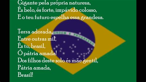 Hino Nacional Brasileiro  Letra    YouTube