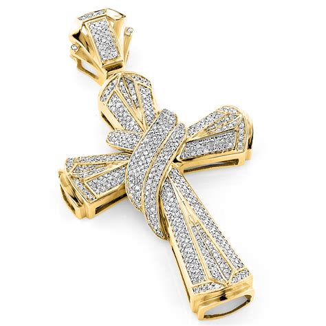 Hip Hop Jewelry: Large 10K Gold Mens Diamond Cross ...