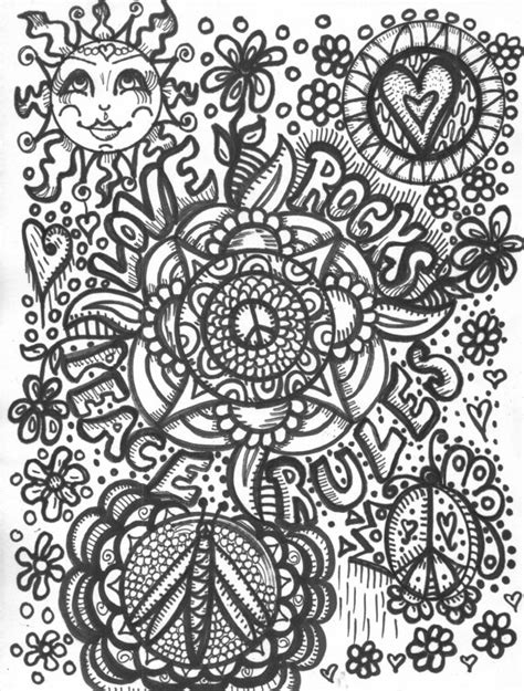 Hippie Art Coloring Book Peace Love and a Coloring Book