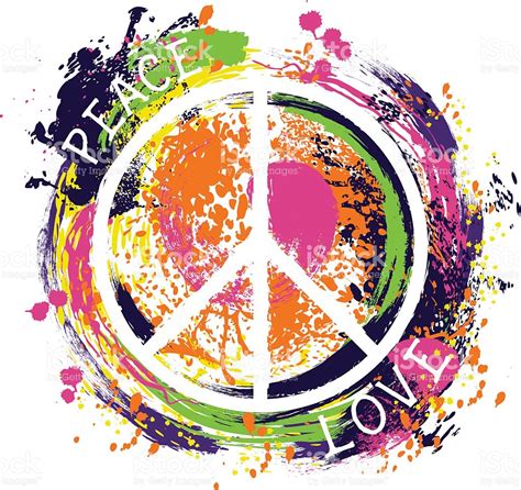 Hippie Peace Symbol Peace And Love Stock Vector Art & More ...