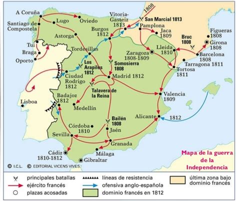 Hispania: BLOQUE 5. MAPA: LA GUERRA DE LA INDEPENDENCIA