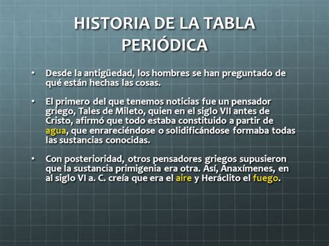 HISTORIA DE LA TABLA PERIÓDICA Y LOS ELEMENTOS   ppt descargar