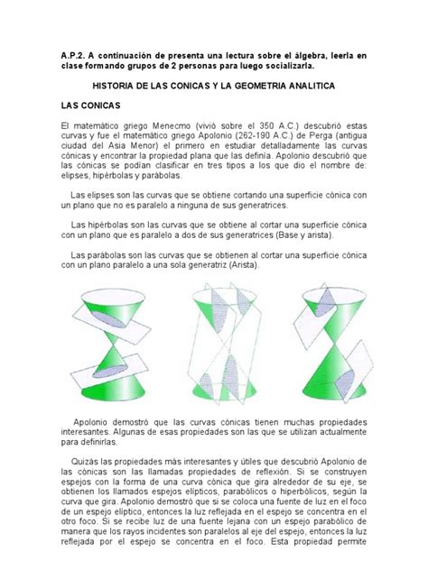 Historia de Las Conicas y La Geometria Analitica