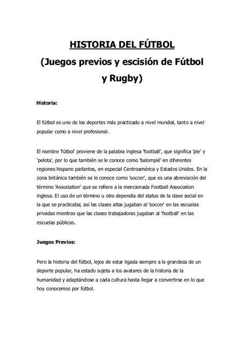 Historia del futbol.