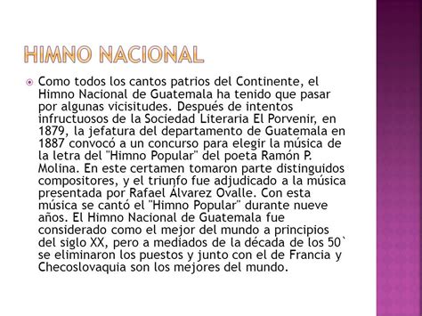 Historia Del Himno Nacional De Guatemala   ppt descargar