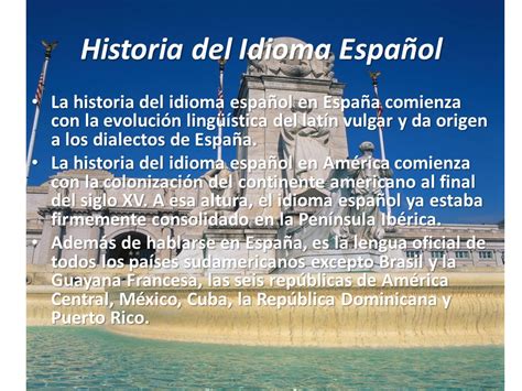 Historia del Idioma Español   ppt descargar