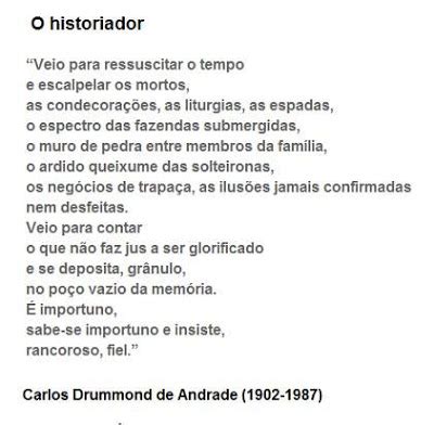 História para todos: O historiador segundo Carlos Drummond ...