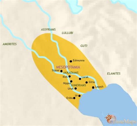 History map of Iraq 3500 BC   ancient Mesopotamia ...