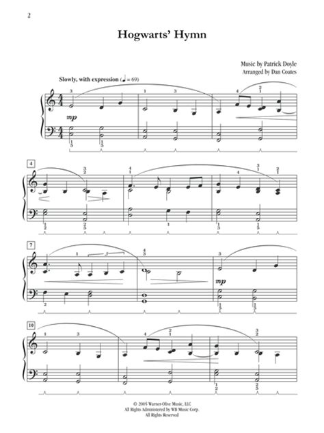 Hogwarts March Free Piano Sheet Music   hogwarts hymn ...