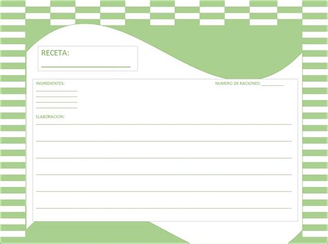 Hojas Excel facil: : Plantillas de tarjetas para recetas ...