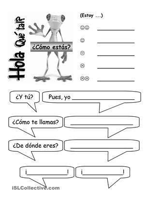 ¡HOLA! ¿QUÉ TAL? | Spanish 7 | Pinterest | Worksheets ...