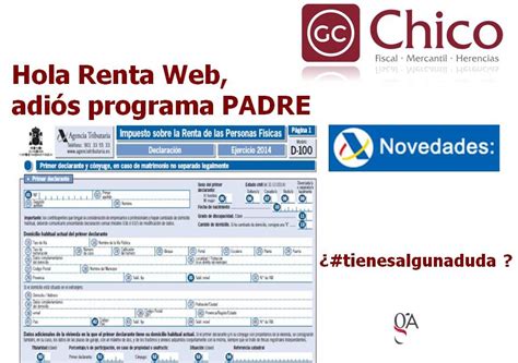 Hola Renta Web, adiós programa PADRE   Gestoría Chico