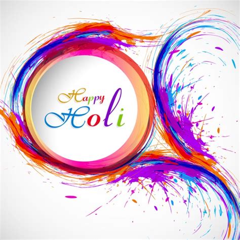 Holi greeting with circular shape Vector | Free Download