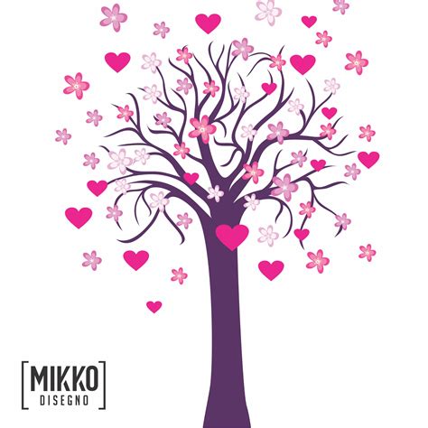 Home_A021 arbol con corazones y flores – Mikko | Disegno