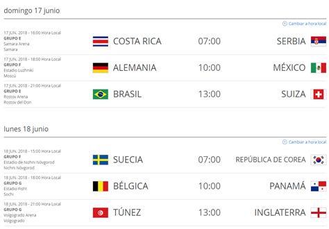 Hora de Colombia de los partidos del Mundial de Rusia ...