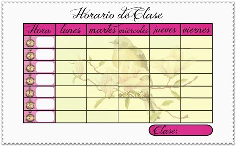 Horario de clase Imagui