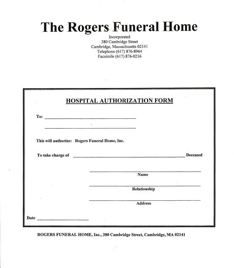 Hospital Release   Rogers Funeral Home