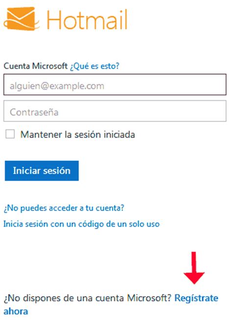 Hotmail crear cuenta