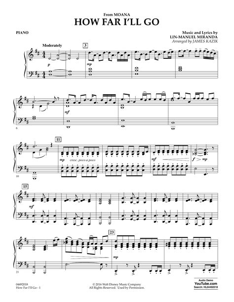 How Far I ll Go  from Moana    Piano by Lin Manuel Miranda ...