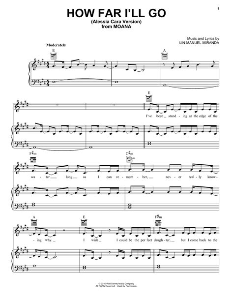 How Far I ll Go sheet music by Alessia Cara  Piano, Vocal ...