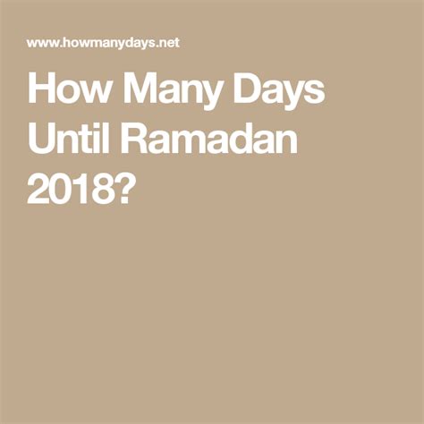 How Many Days Until Ramadan 2018? | How Many Days Until ...