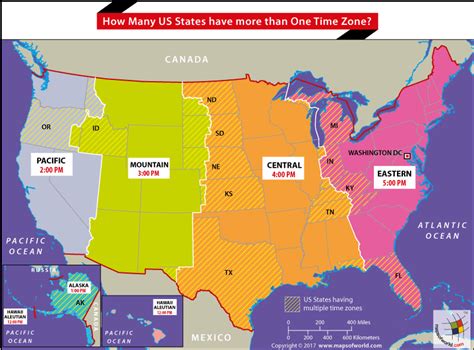 How Many US States have more than One Time Zone?
