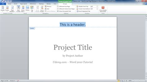 How To Add Page Numbers In Word 2010 Without Deleting ...
