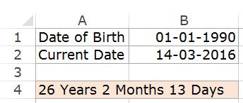 How to Calculate Age in Excel using Date of Birth