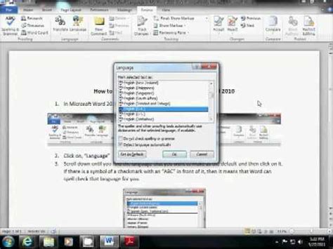 How to Change the Default Language in MS Word 2010   YouTube