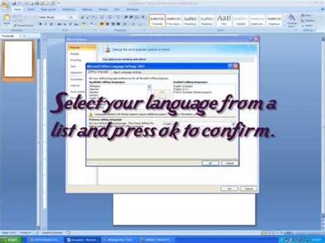 How To Change The Language in Microsoft Word 2007   YouTube
