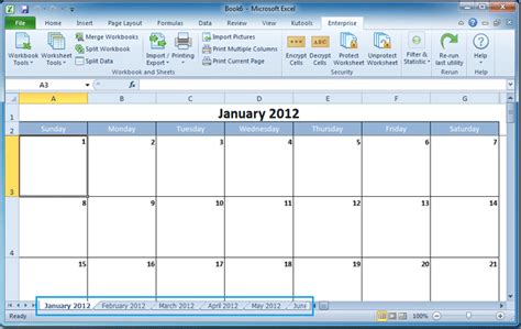How to create a calendar in Excel?