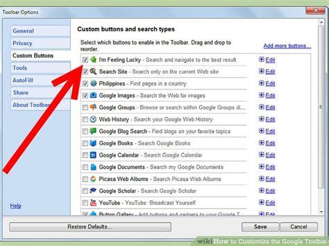 How to Customize the Google Toolbar: 10 Steps  with Pictures