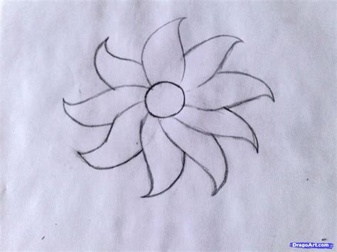 How to draw a flower   easy, Step by Step, Flowers For ...