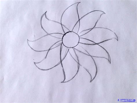 How to draw a flower   easy, Step by Step, Flowers For ...