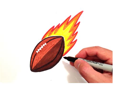 How to Draw a Football with Flames   YouTube