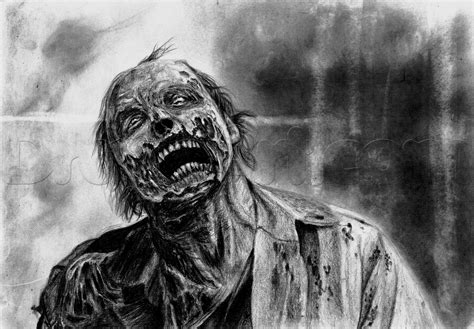 How to Draw a Realistic Zombie, Step by Step, Halloween ...