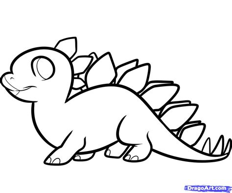 How to Draw a Stegosaurus for Kids, Step by Step ...