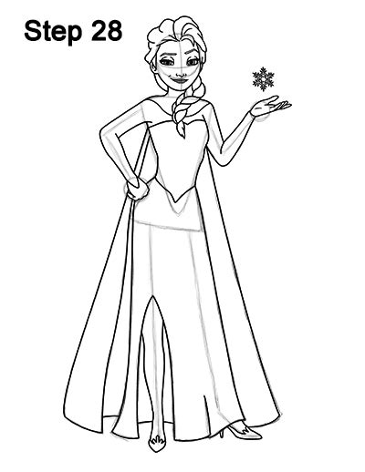 How to Draw Elsa  Full Body  from Frozen