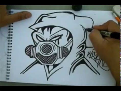 how to draw Gas Mask graffiti character by Wizard   YouTube