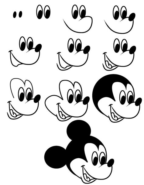 How to draw mickey head drawing mickey mouse ...