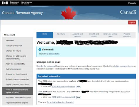 How to obtain an “Option C Printout” from the CRA?