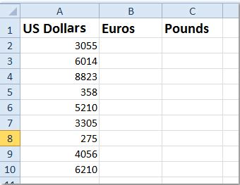 How to quickly convert between dollars, pounds, euros in ...