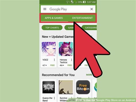 How to Use the Google Play Store on an Android  with Pictures