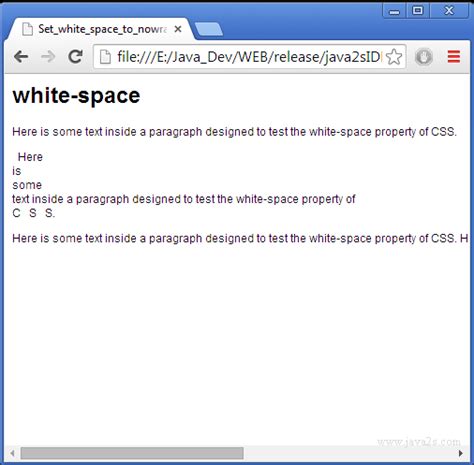 Html White Space Nowrap | PhpSourceCode.Net
