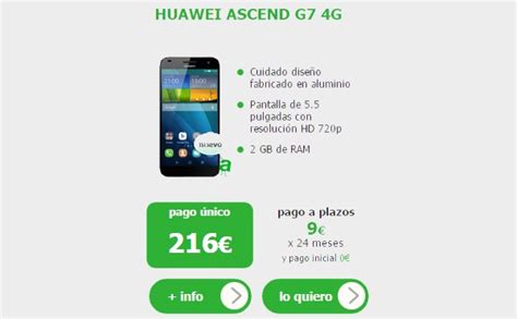 Huawei Ascend G7, precios y tarifas con Amena ...