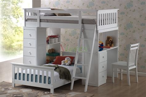 Huckleberry Loft Bunk Beds for Kids with Storage & Desk ...